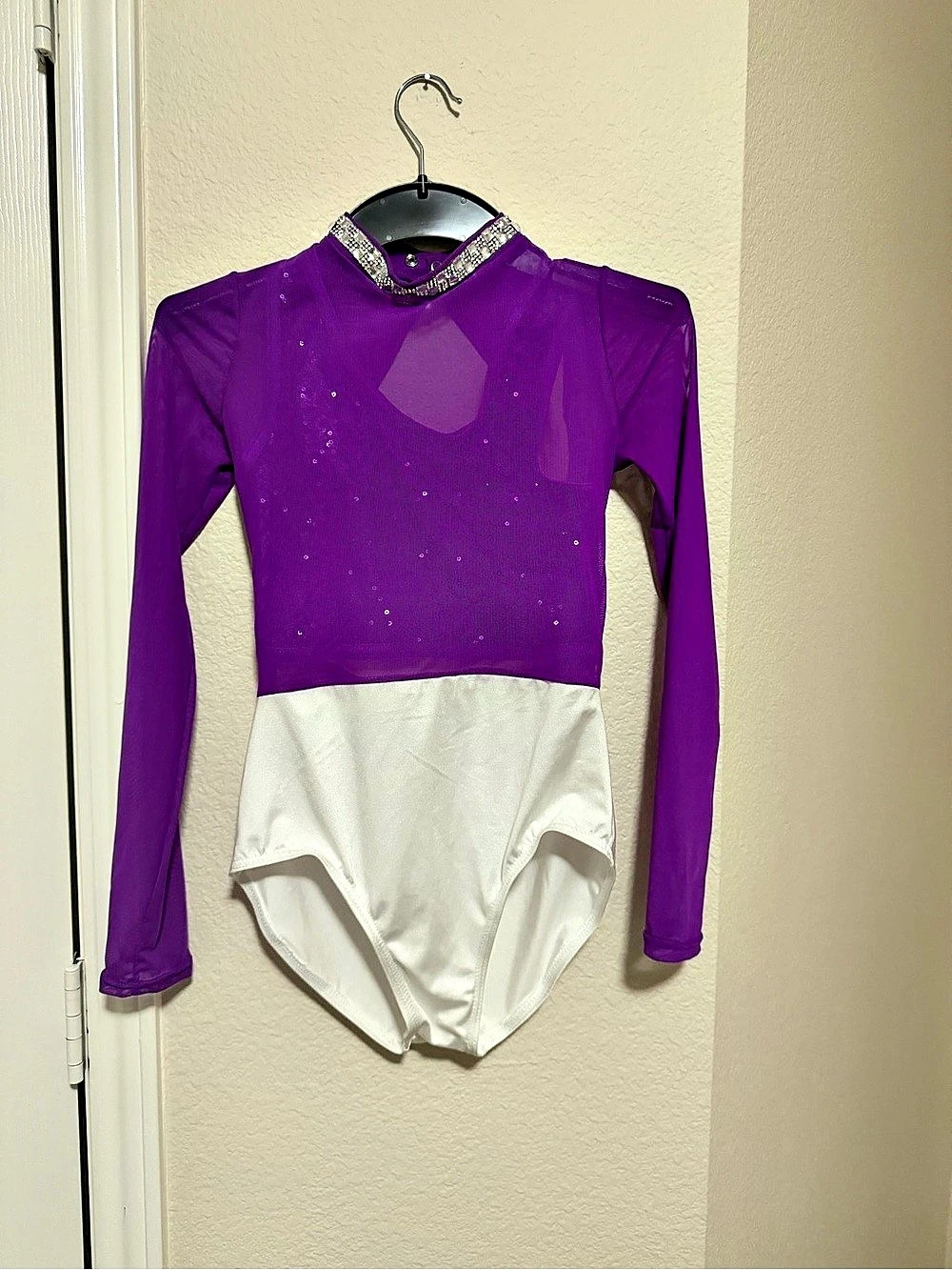 Weissman Purple & White Dance Costume Size Kids Large